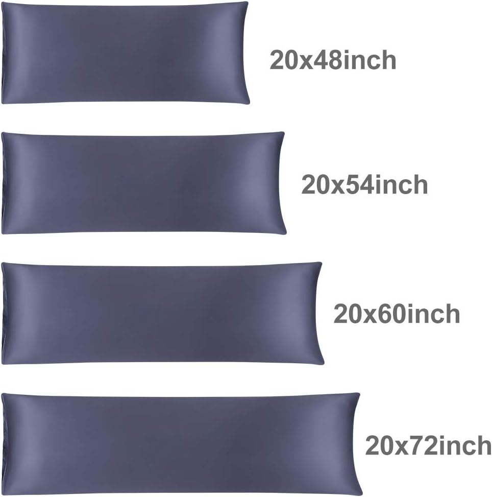 uxcell Body Pillow Cover, 20x60 Inch Slate Gray Silky Satin Body Pillowcases for Hair and Skin, Soft Cooling Smooth Pillow Case with…