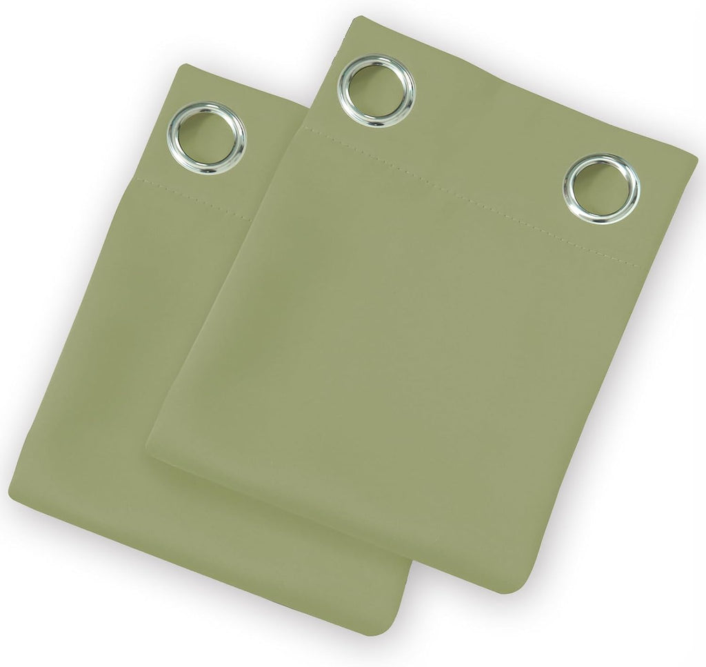 Lemomo Blackout Curtains 52 x 108 inch/Sage Green Curtains Set of 2 Panels/Thermal Insulated Room Darkening Bedroom Curtains 108 inch Green