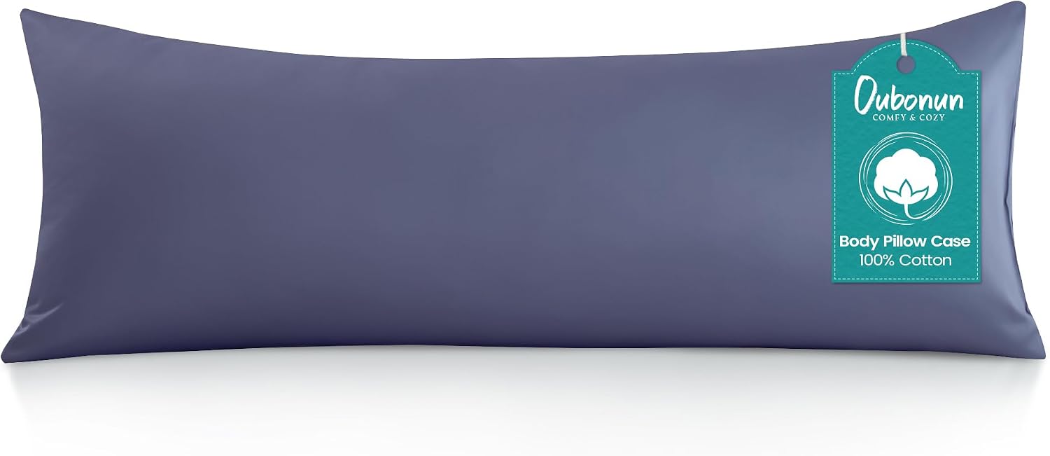 Oubonun 100% Cotton Body Pillowcase - 800 Thread Count/21x54, Moisture Absorbent and Breathable, Hotel Body Pillow Cover for All Seasons, S…