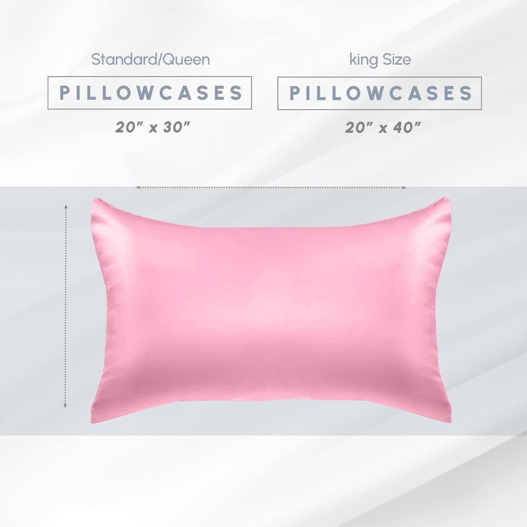 Elegantcomfort Elegant Comfort 6-Pack Cooling Viscose Satin Pillowcase Set with Hidden Zipper Closure, Silky Smooth for Hair and fabric…