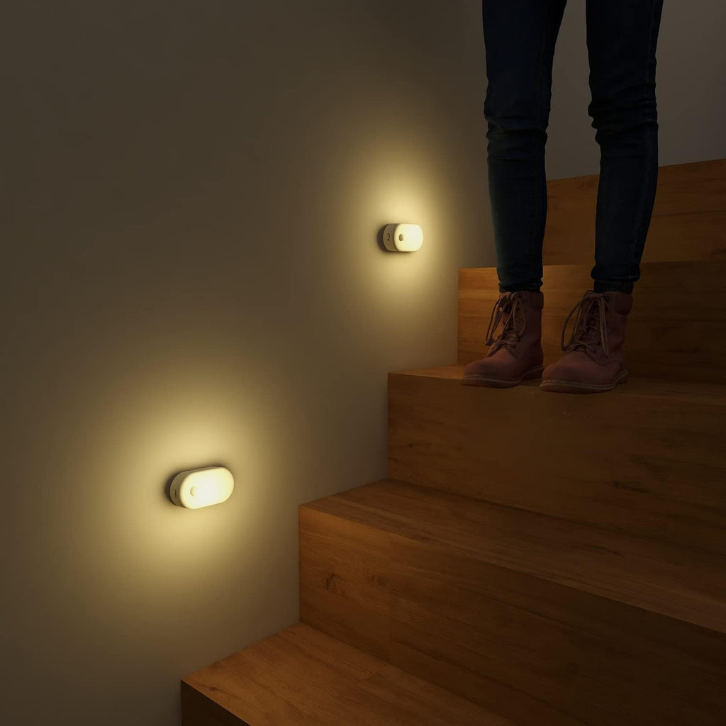 Lyridz Rechargeable Battery Night Light with Motion Sensor, Stick on Anywhere, 1-20LM Dimmable LED Nightlights for the Bedroom, Bathroom…