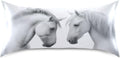 Blueangle Beautiful White Horse Satin Pillowcase for Hair and Skin Silk Pillowcase, King Size(20x40 inches) - Satin Pillow Covers with…