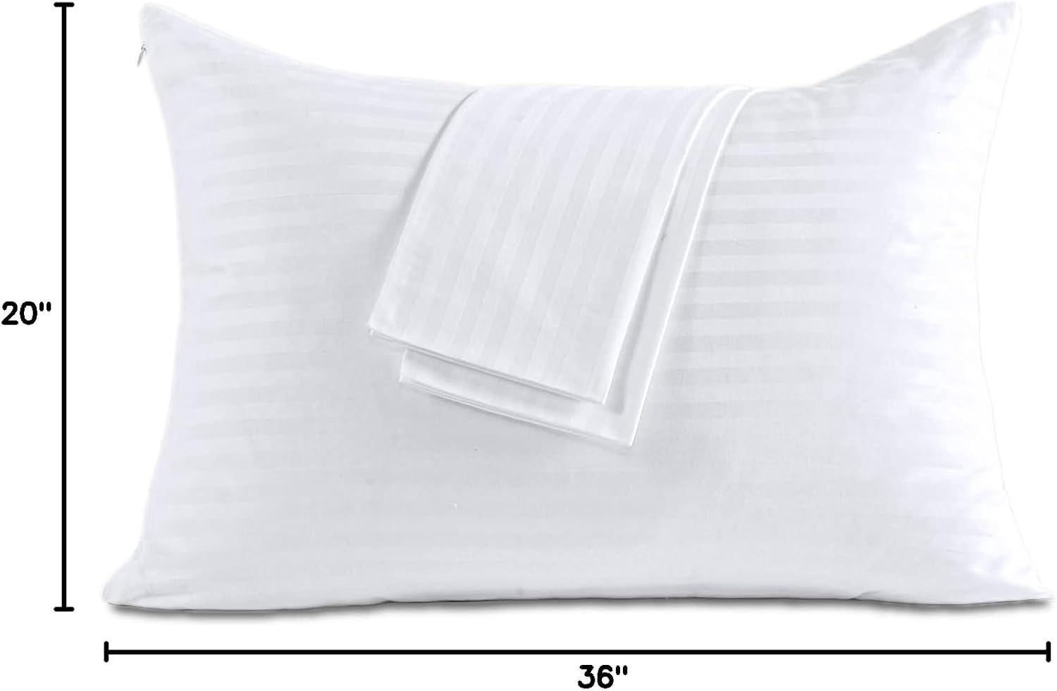 100% Cotton King Pillow Protectors with Zipper, White Pillow Cases King Size Set of 2 for Home & Hotel, Sateen Soft Cooling Hidden…