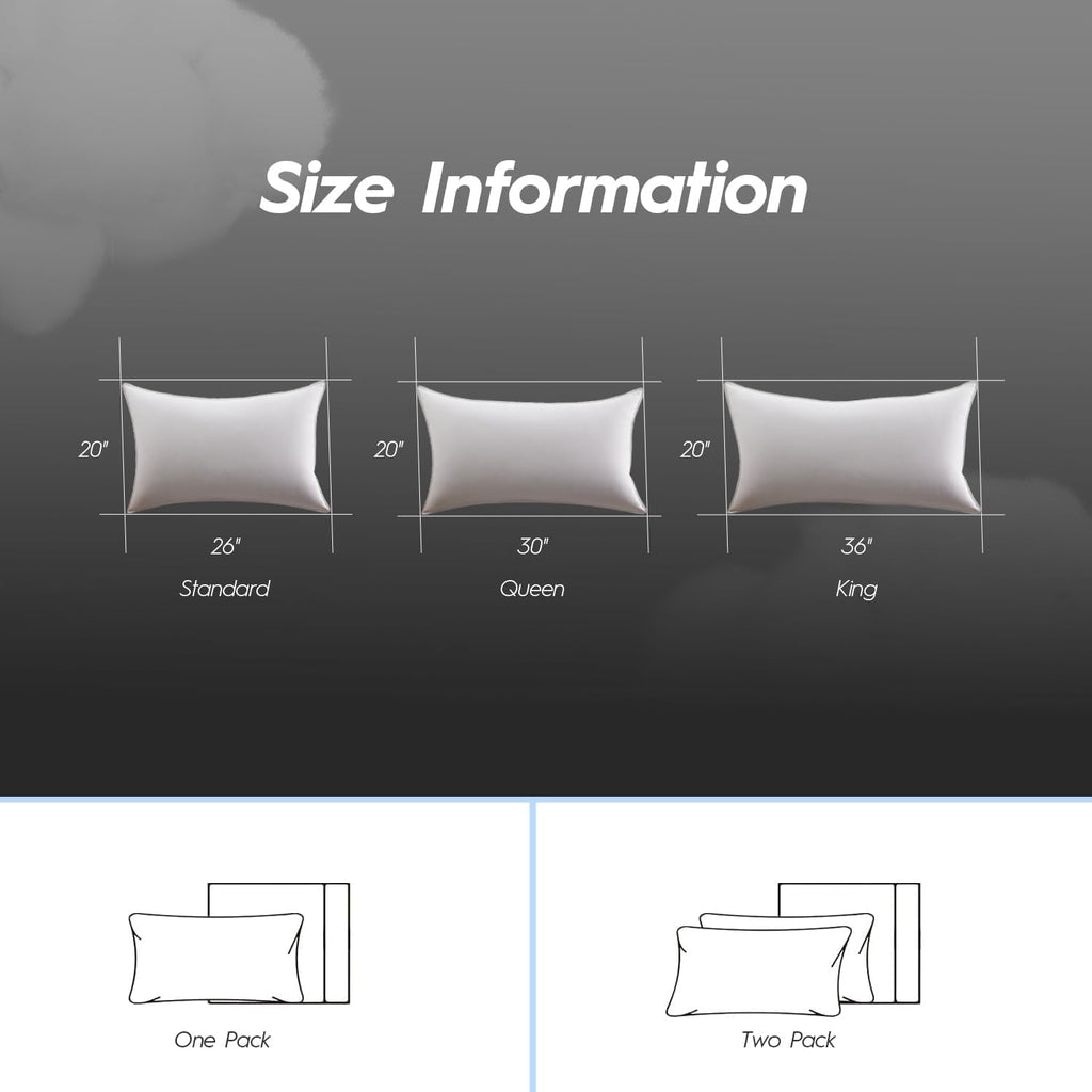 Globon Queen Size Firm Down Feather Pillow, Hotel Collection Bed Pillow for Side & Back Sleepers, 100% Cotton Cover, Luxury 3-Layer…