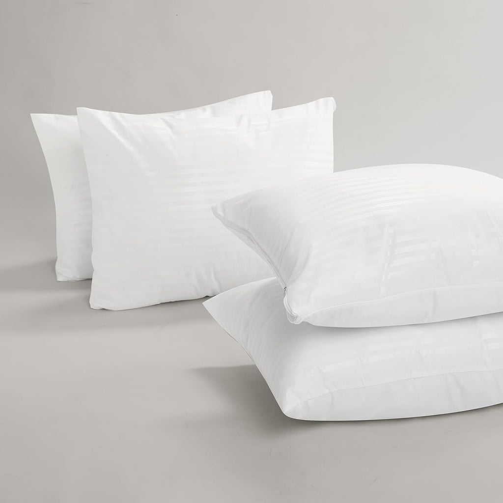 Beitefiber BEITE 4 Pack Pillow Case Protectors Standard -White 20×30 Inches with Smooth Zipper Design -Comfortable and Skin-Friendly Pillow…