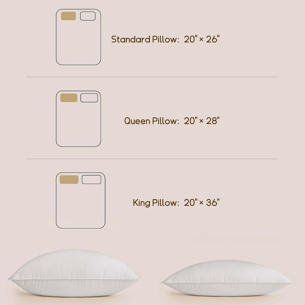 BHZ Goose Down Feather Pillows Queen Size Set of 4, Luxury Hotel Alternative Collection Bed Pillows for Sleeping Firm Soft Support for…