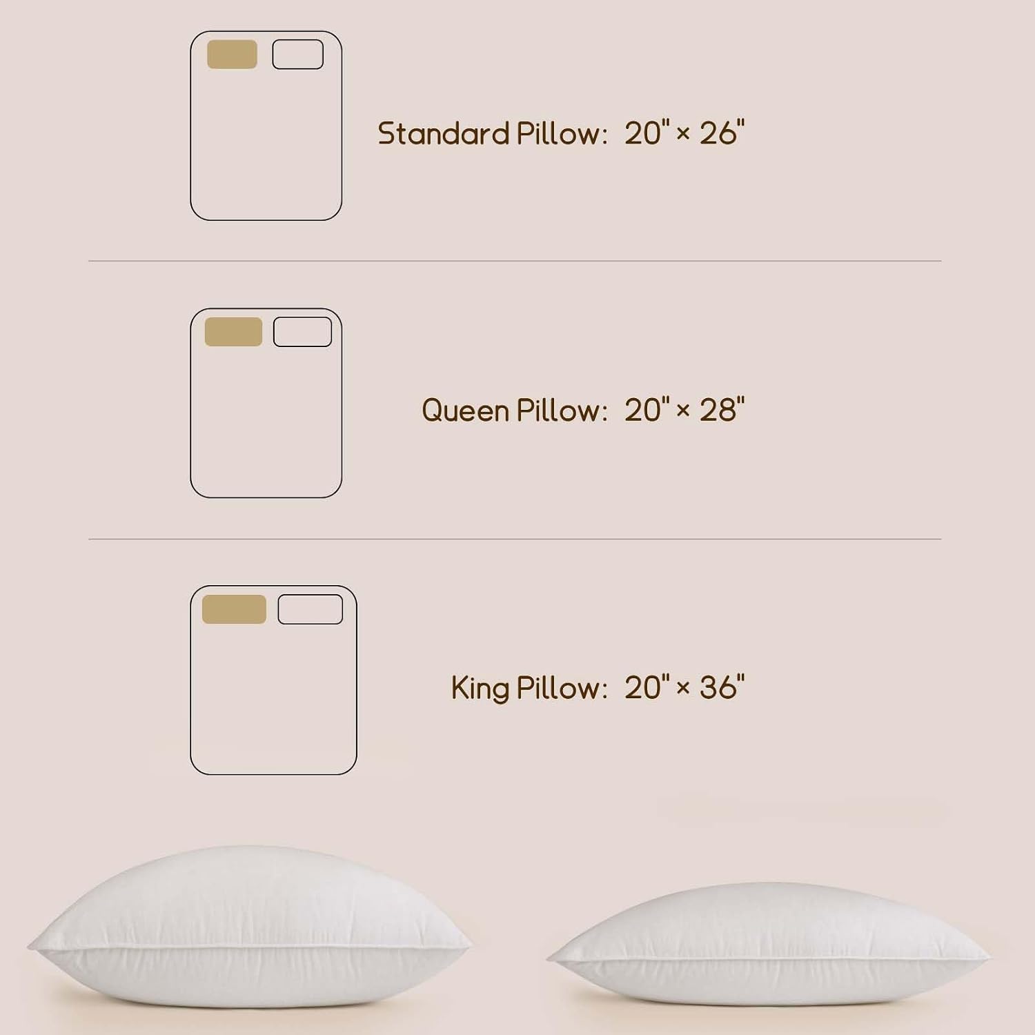 BHZ Goose Down Feather Pillows Queen Size Set of 4, Luxury Hotel Alternative Collection Bed Pillows for Sleeping Firm Soft Support for…