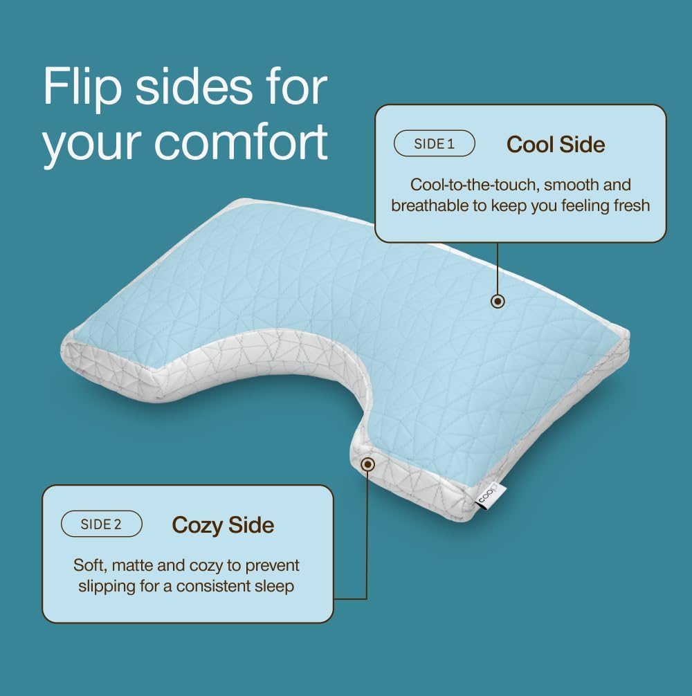 Coop Home Goods Cool Side Cut-Out Pillowcase, King Size Cooling Pillow Case for Hot Sleepers, Cut-Out Shape, Two-Sided Pillow Covers…