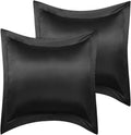 PiccoCasa 2 Pack Satin Pillowcase for Hair and Skin, Euro Sham Pillow Covers Soft Silky Oxford Pillow Cases with Envelope Closure European(…