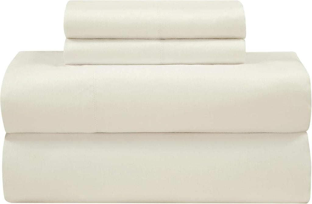 Royalelinens ROYALE LINENS Bamboo Viscose King Sheet Set - Cooling Bed Sheet Set - 1 Fitted, 1 Flat & 2 Pillowcase - Fits Up to 16" - Organ…