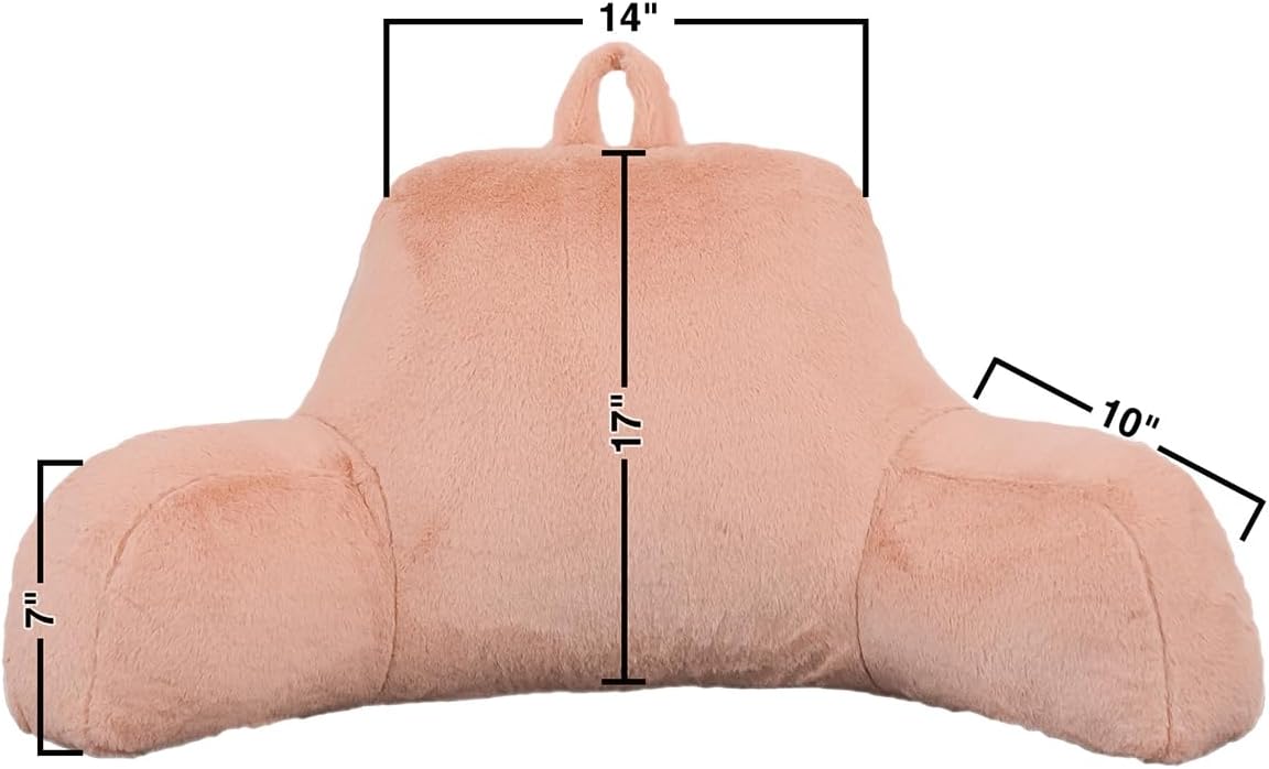 Holawakaka Reading Pillow for Sitting up in Bed Sofa Kids Teens, Backrest Pillow with Arms for Girls Women Petites Pregnancy, Back Support…