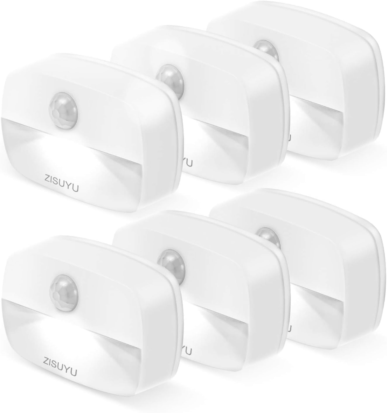 ZISUYU 6 Pack Motion Sensor Light Indoor, Battery Operated Stair Light, Wireless Stick on Anywhere Closet Lights, Led Night Lamps for…