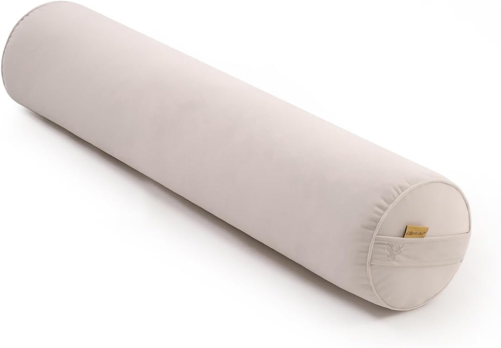Body Pillow for Adults, Long Round Pillow, Big Cylindrical Pillow, Large Full Bolster Pillows for Side Sleepers (Misty White, 39.37"*7.87")