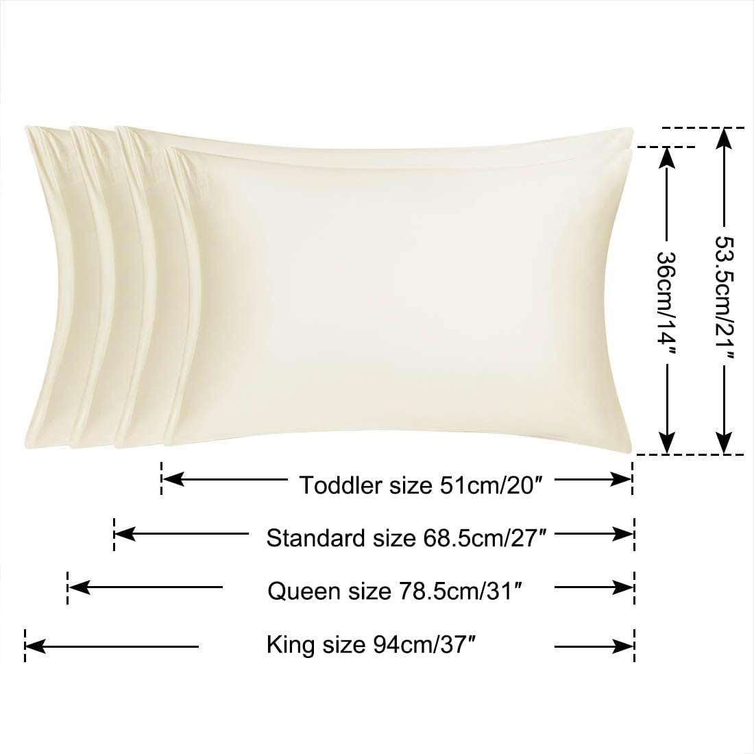 uxcell Travel Satin Pillowcase with Zipper, Super Soft and Luxury, Silky Pillow Cases Covers Set of 2, 14"x20", Pearl White