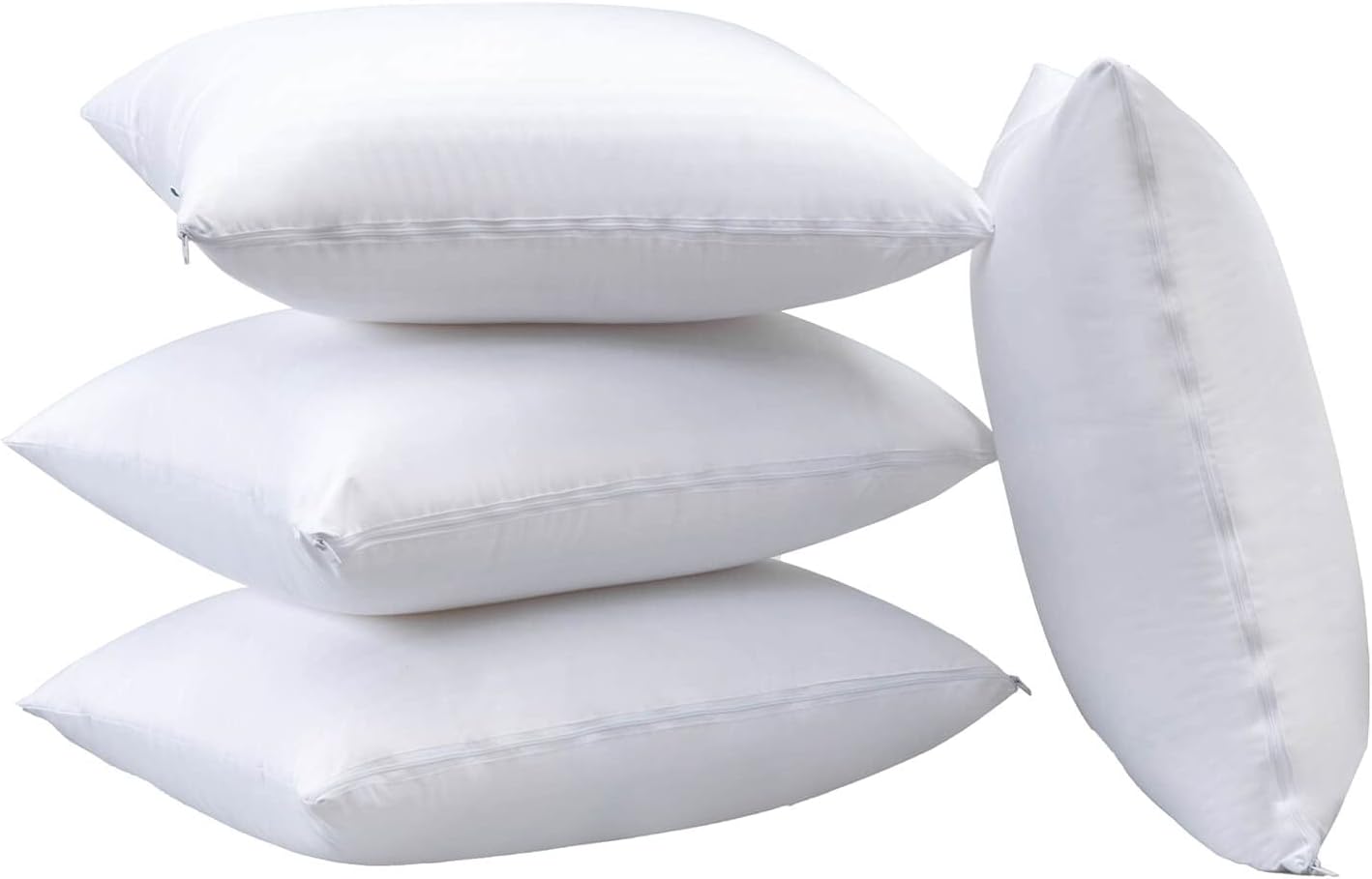 Kingnex 4 Pack Waterproof Feather Proof Striped Pillow Protectors Drool Proof 14"x26" or 16"x26" Pillow Cover