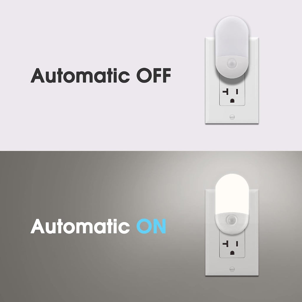 LOHAS Night Lights Plug into Wall [2 Pack], Auto Dusk to Dawn sensor, 0.6W Dimmable LED Nightlights, Daylight White 5000K, 30/60lm Small…