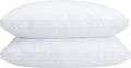 Set of 2 Standard Size Down Pillows - Goose Feather & Down Blend Pillows 440 Fill Power, 100% Cotton Cover, Hypoallergenic, Medium Support