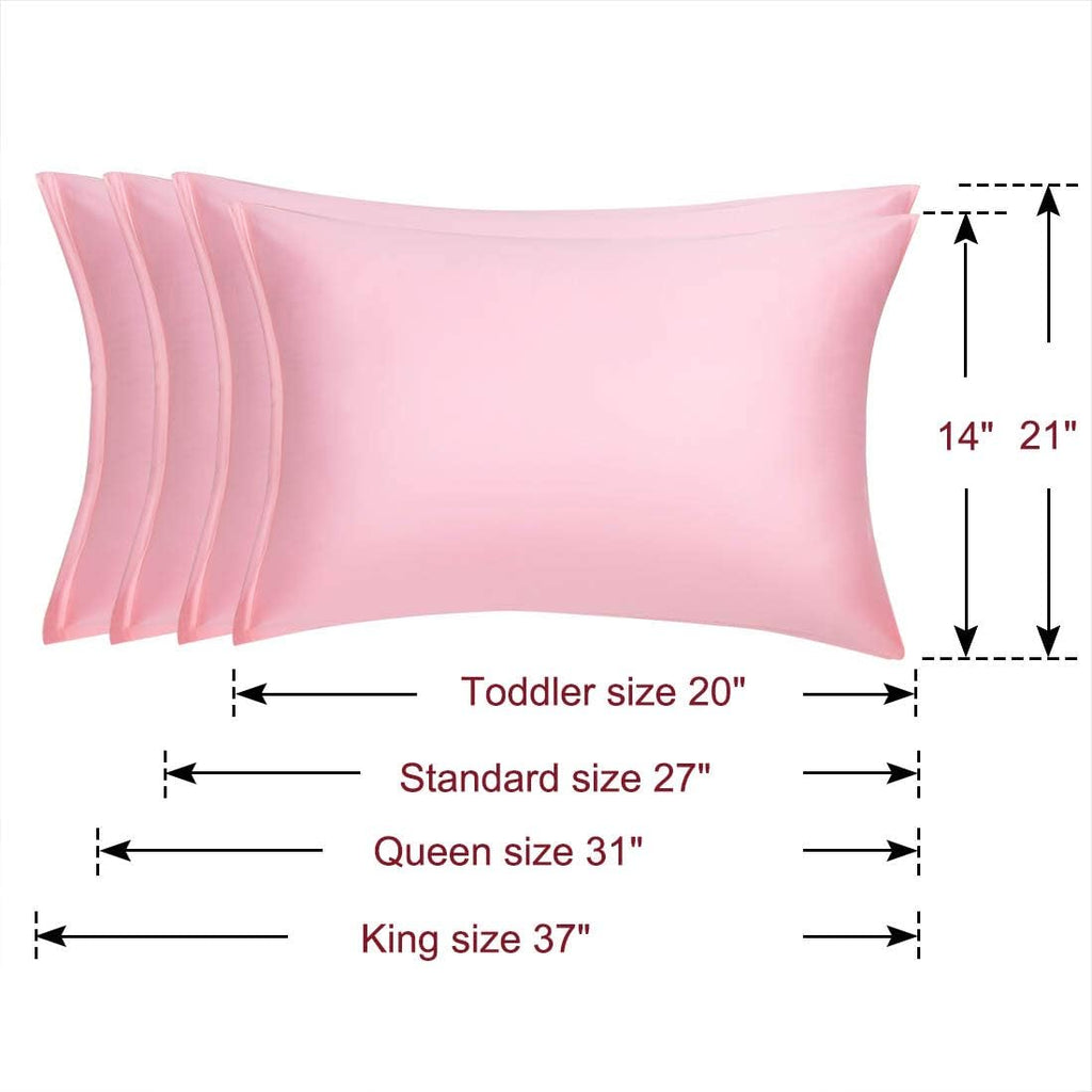 uxcell Queen Satin Pillowcase with Zipper, Super Soft and Luxury, Silky Pillow Cases Covers Set of 2, 21"x31", Blush