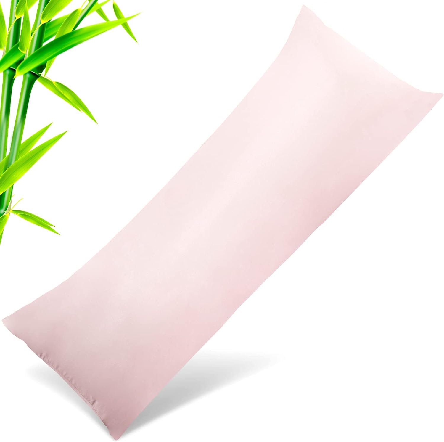 Body Pillow Cases Cover, Bamboo Rayon Pink Body Pillowcases with Zipper Closure, Cooling and Breathable Pillow Case for Hot Sleepers and…