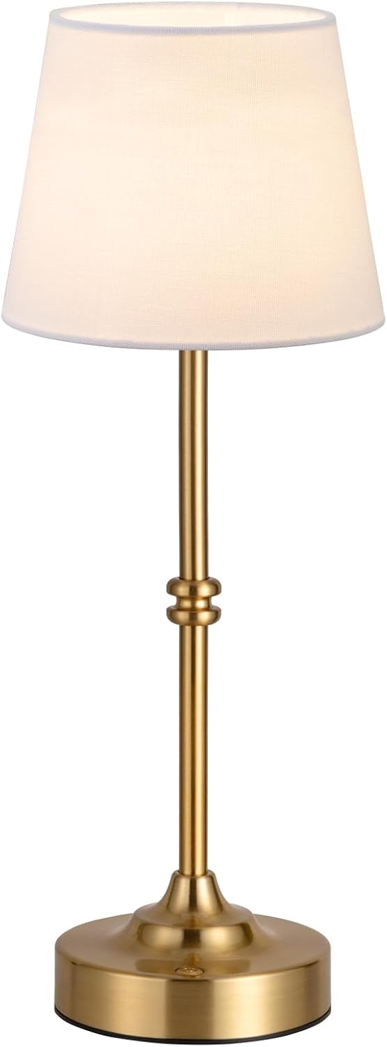 Kakanuo Rechargeable Cordless Table Lamp Gold - 1 Pack Brass 4000mAh Battery Operated Lamp, 3000K Warm Light, Touch Control Stepless…
