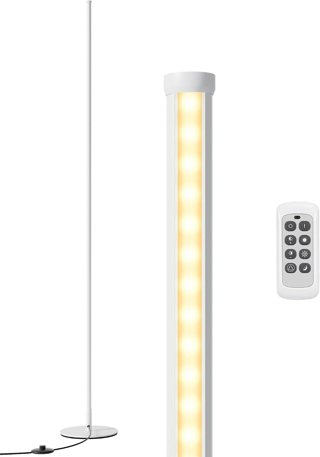 EDISHINE LED Corner Floor Lamp, Minimalist Dimmable Light with Remote, 57.5 Inches Tall Floor Lamps for Living Room, Bedroom, Home…