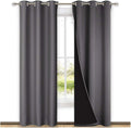 Nicetown Room Warming Blackout Curtains 80 inches Long, Full Light Blocking Drapes with Black Liner for Nursery, Thermal Insulated Draperie…