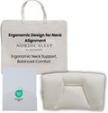 FOSSFLAKES Chiropractic Pillow Medium with Cover – Firm Ergonomic Neck Pillow for Support and Alignment – Breathable Rectangular Cushion…