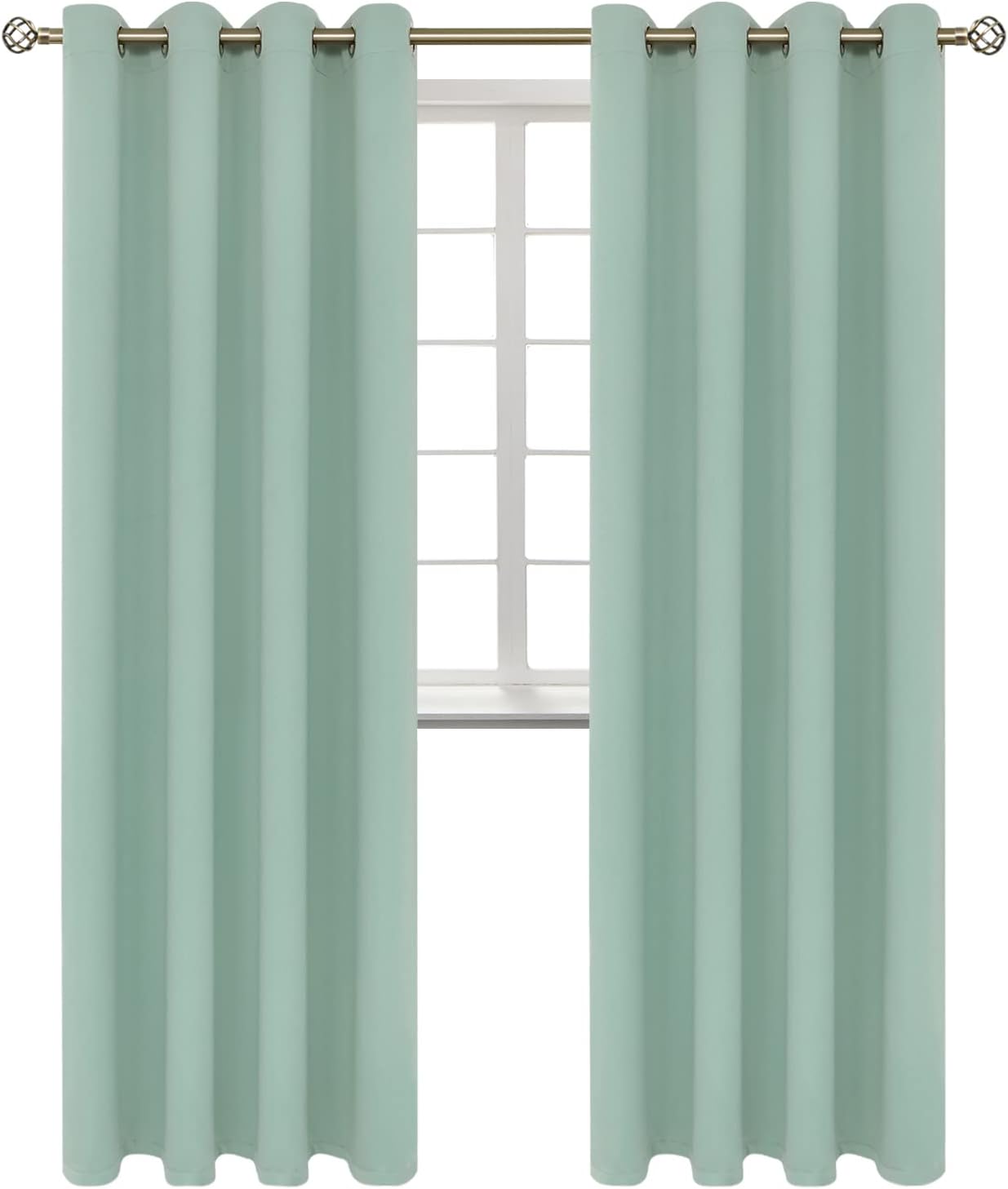 BGment Blackout Curtains - Grommet Thermal Insulated Room Darkening Bedroom and Living Room Curtains, Set of 2 Panels (52 x 108 Inch, Frost…