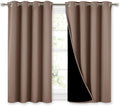 Nicetown Room Warming Curtains, Bedroom Full Blackout Panels, Super Thick Insulated Window Covers, 100% Blackout Blinds with Black Liner fo…