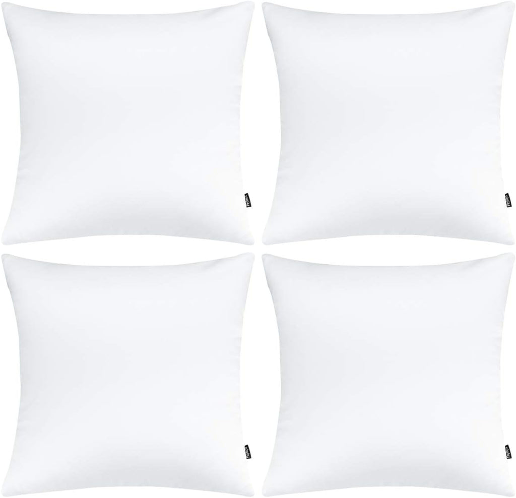 Faylapa 4 Pack Christmas Satin Throw Pillow Cases, White Heavy Silk Satin Decorative Pillow Covers Solid Dyed Soft Pillow Cover Home…