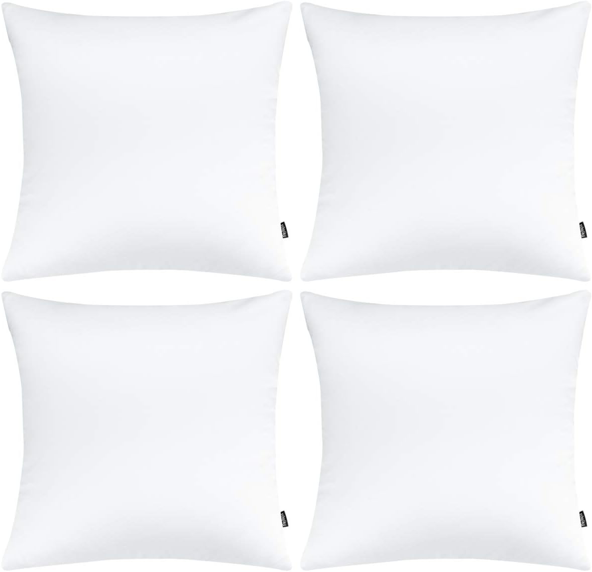 Faylapa 4 Pack Satin Throw Pillow Cases, White Heavy Silk Satin Decorative Pillow Covers Solid Dyed Soft Pillow Cover Home Decor,16" x 16"…