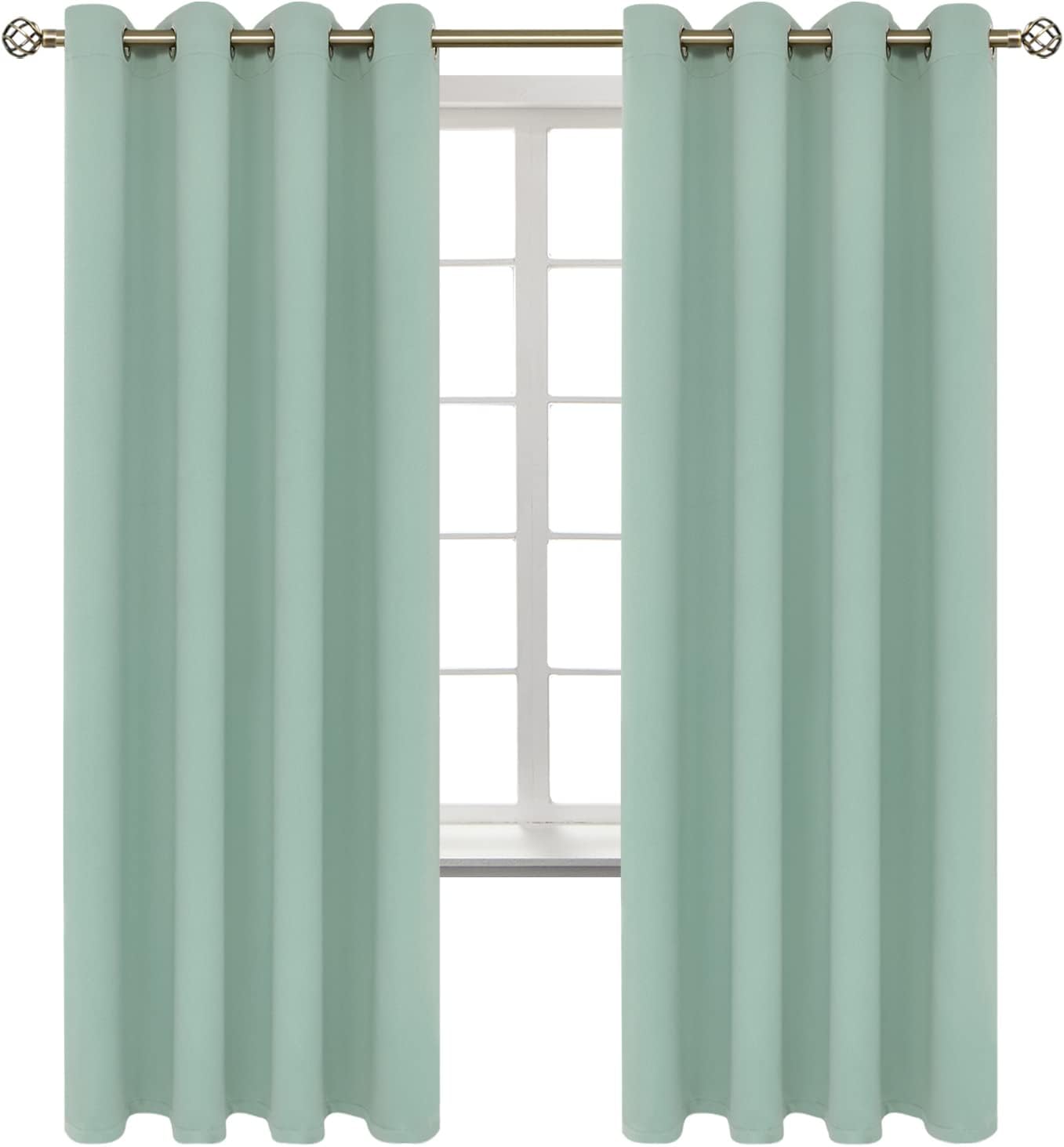 BGment Blackout Curtains - Grommet Thermal Insulated Room Darkening Bedroom and Living Room Curtains, Set of 2 Panels (52 x 72 Inch, Frosty…
