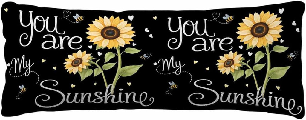 Rgaienmelw You Are My Sunshine Body Throw Pillow Covers 20x54 Inches, Rectangle Decorative Pillowcase with Zipper, Yellow Sunflowers C…