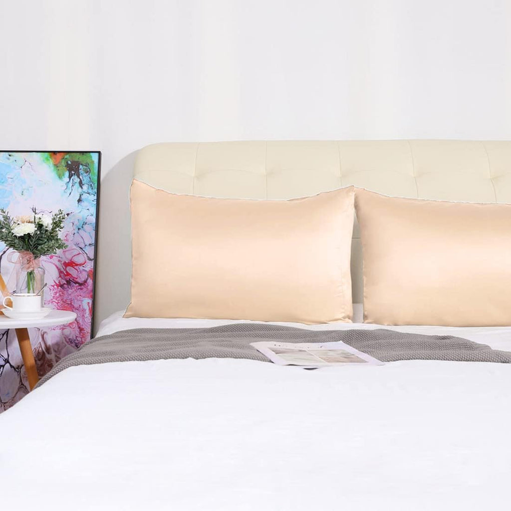 uxcell 2 Pack Silk Satin Pillowcase for Hair and Skin, Cool, Silky, Soft Breathable Pillow Cases Travel Size 14x20 Inch Sateen Pillowcase L…