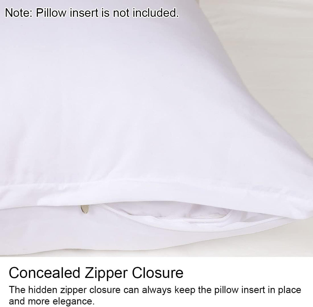uxcell Soft Microfiber Body Pillow Cover with Zipper Closure, Long Pillow Cases for Body Pillows Weave for 90 GSM Polyester, White Body (20…