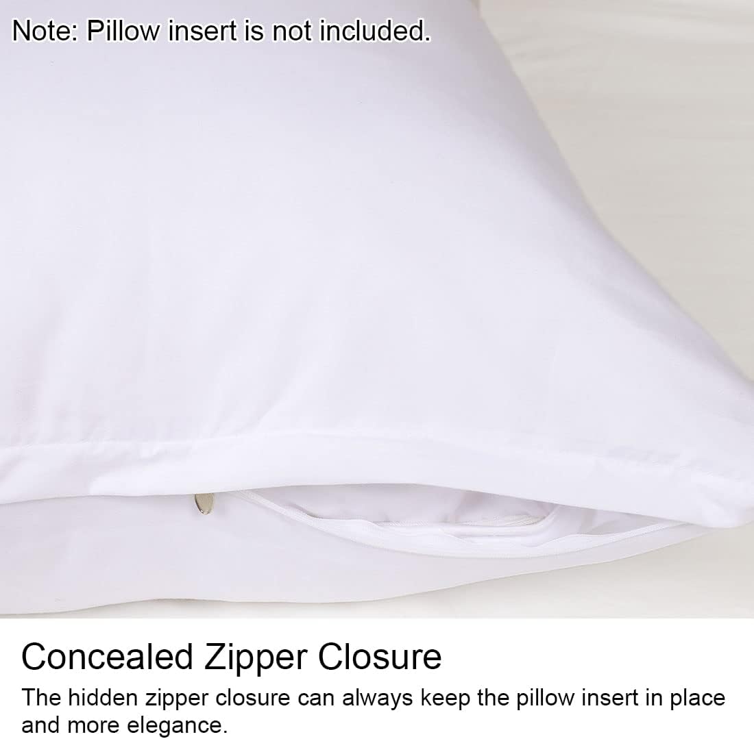 uxcell Soft Microfiber Body Pillow Cover with Zipper Closure, Long Pillow Cases for Body Pillows Weave for 90 GSM Polyester, White Body (20…