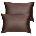uxcell King Satin Pillowcase with Zipper, Super Soft and Luxury, Silky Pillow Cases Covers Set of 2, 21"x37", Brown