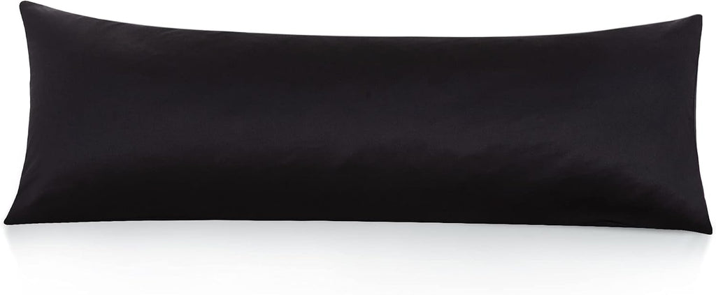 Leeden Body Pillow Cover, 100% Cotton, 800 Thread Count, Soft Breathable Long Pillow Case, Envelope Closure (Black, 21"x 54") Cotton Black