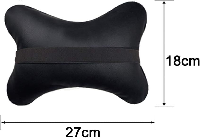 Car Neck Pillows Both Side Pu Leather 2pieces Pack Headrest Fit for Most Cars Filled Fiber Universal Car Pillow (Black&Red)
