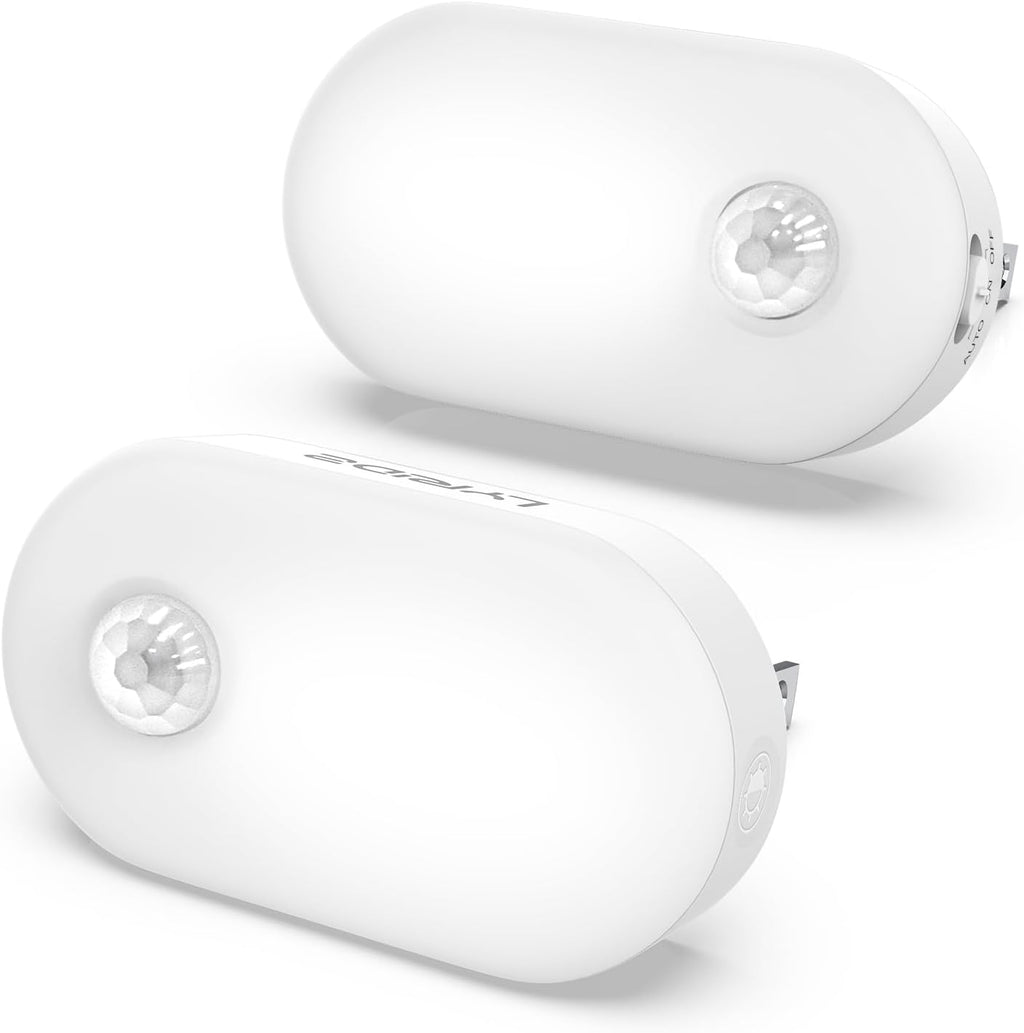 Lyridz 120LM Ultra Bright Plug-in Motion Sensor Night Light, Stepless Dimmable LED Nightlight, Always-On and Auto-Off, for Hallway…