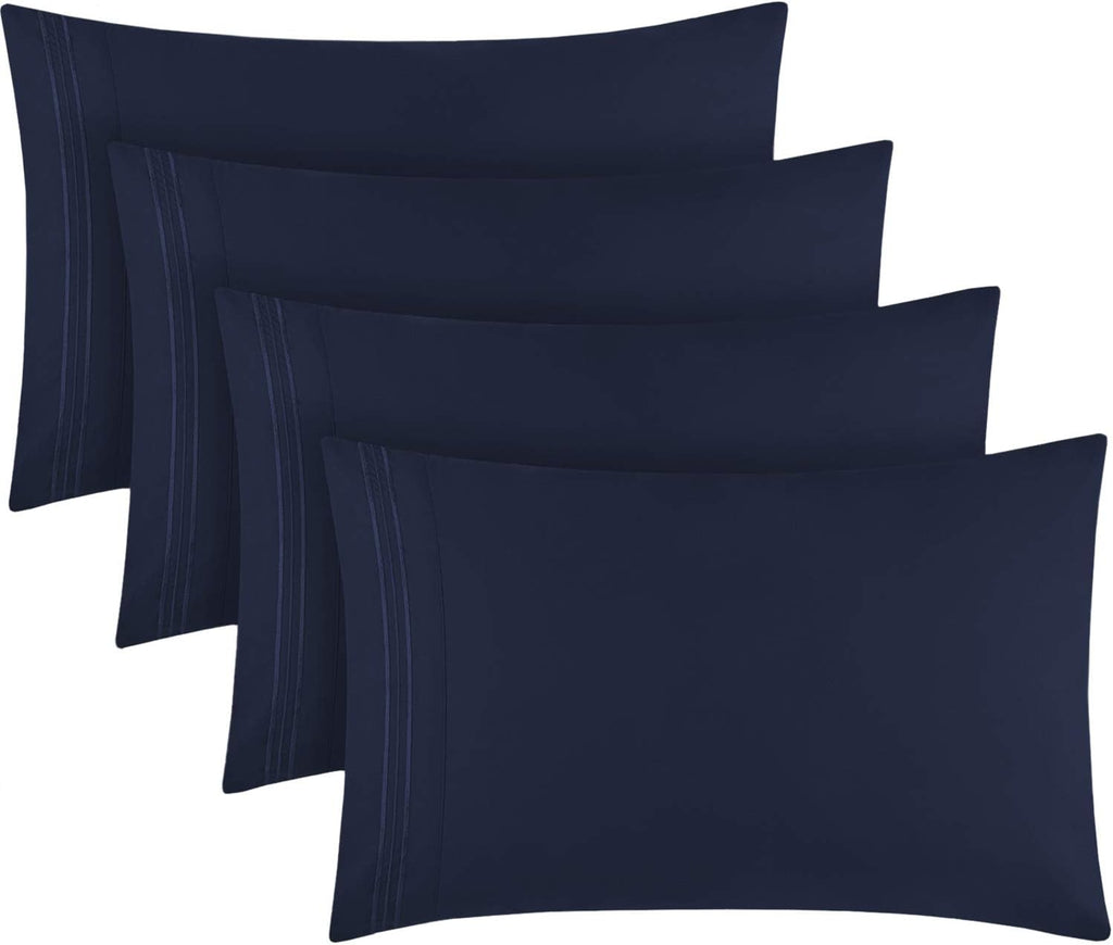 Mellanni Pillow Cases Set - 4 PC Iconic Collection Pillowcases - Hotel Luxury, Extra Soft, Cooling Pillow Covers - Wrinkle, Fade, Stain Res…