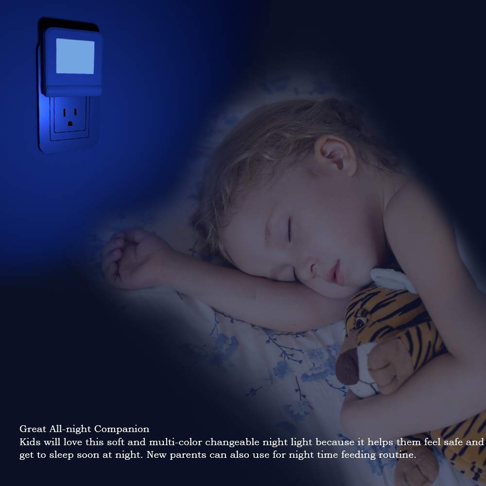 Maz-Tek Plug in LED Night Light with Smart Dusk to Dawn Sensor, Multi-Color Changeable Nightlights, Energy Efficient Night Lamp for Bedroom…