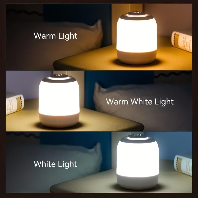 Touch Control Night Light, 3 Brightness Adjustable LED Bedside Lamp, Portable Table Lamp, Best Gift for Men Women Teens Kids Children…