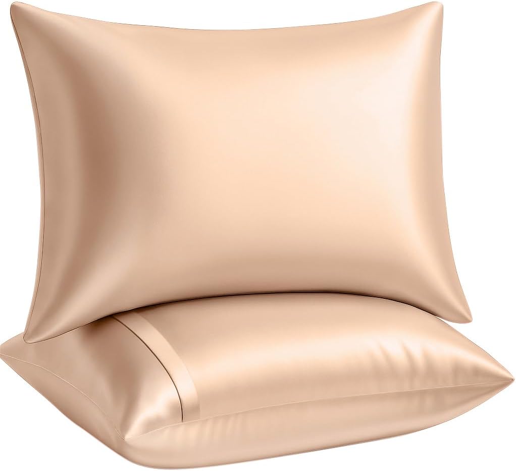 Blissford Satin Pillowcase with Zipper, for Hair and fabric comfort, Feels Soft and Cool Like a Silk Pillowcase, Satin Pillow Cases 2…