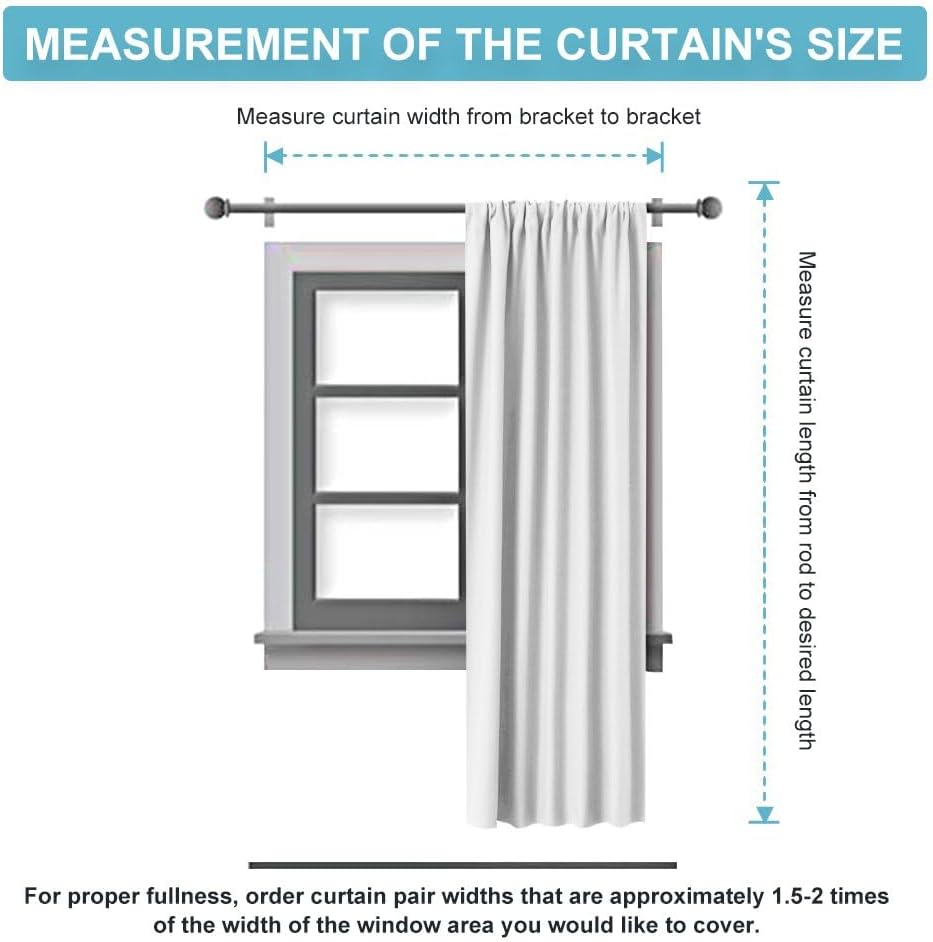 Rybhome RYB HOME Curtains for Bedroom Living Room 72 inches Long, Thermal Insulated Privacy Rod Pocket Drapes for Nursery Office Home Theat…