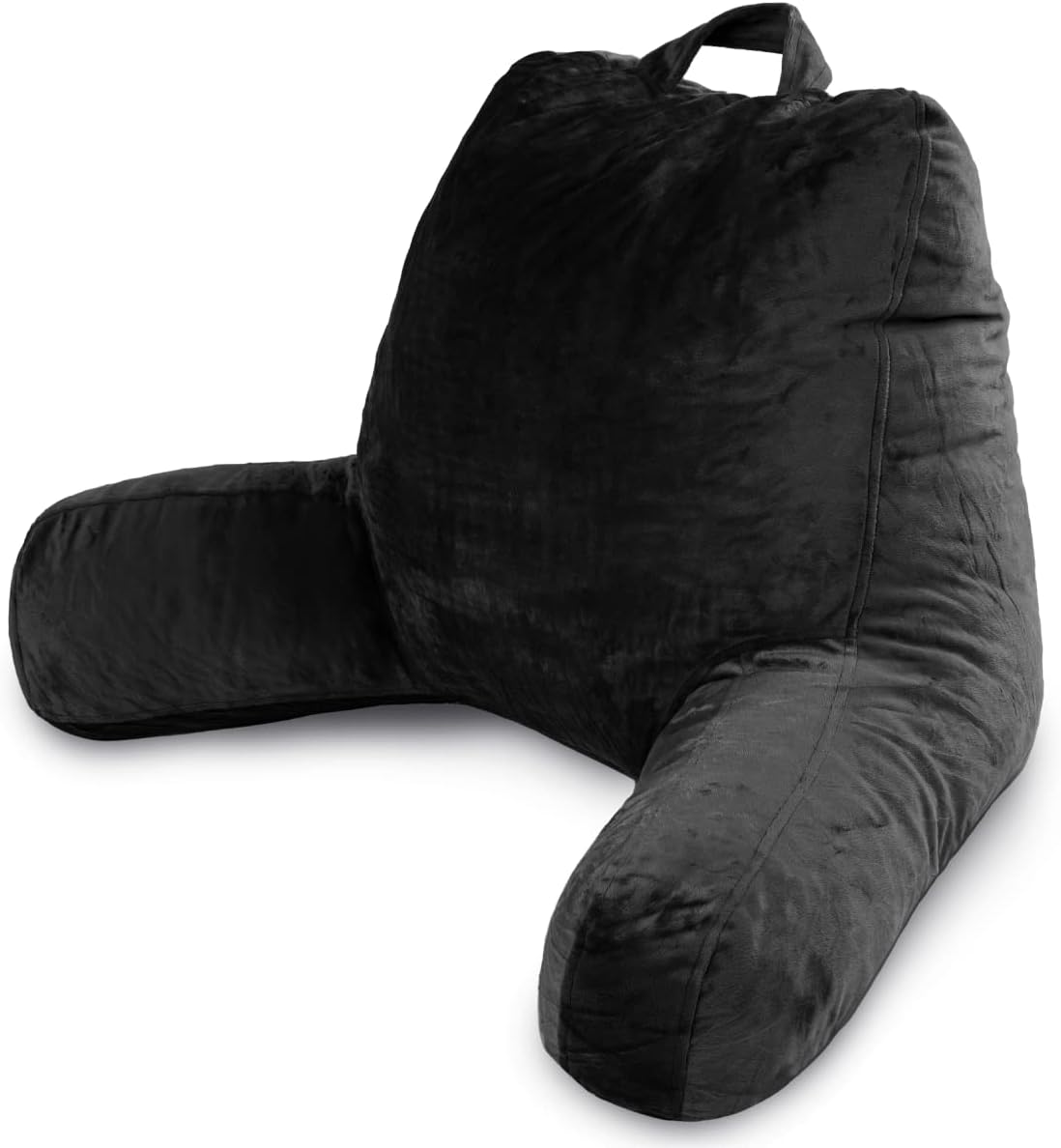 Milliard Reading Pillow with Arms, Black, Cozy Shredded Memory Foam Back Pillow for Bed Sitting Up - Sit Up Backrest Support for Reading…