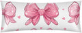 Bows Pink Heart Body Pillow Pillowcase 21"x 54" Long Body Pillow Cover with Zipper King Size Pillow Cases Queen Pillowcase for Hair and…