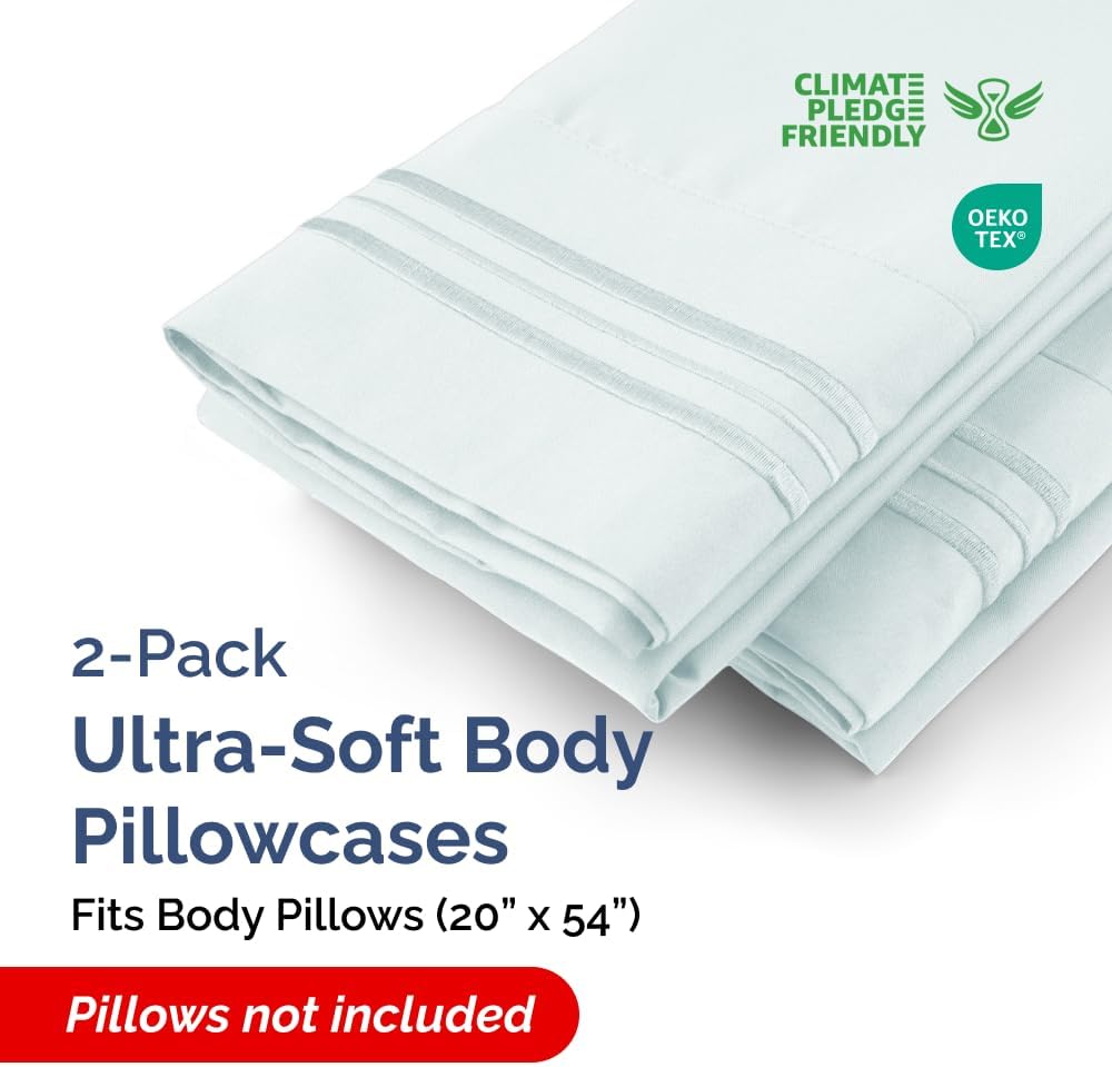 Body Pillowcases Set of 2-20x54 Long Body Pillow Case - Soft Body Pillow Cover for Sleeping & Side Sleepers - Comfy, Breathable & Wrinkle…