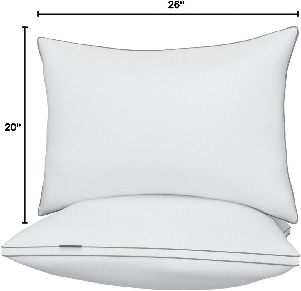 viewstar Bed Pillows Standard Sizes Set of 2, Hotel Quality Cooling Down Alternative Gusseted Pillows for Side, Back, or Stomach…