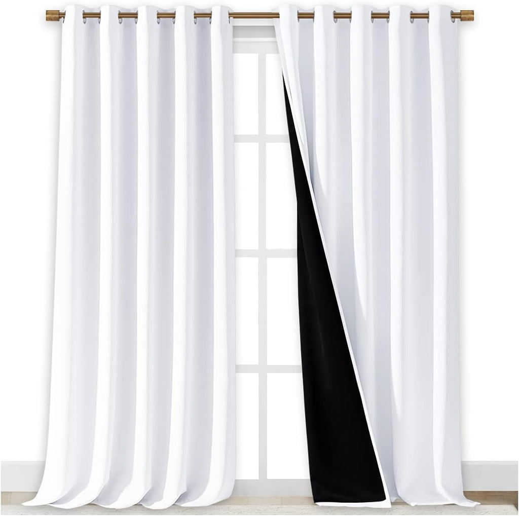 Nicetown Full Shading Cold Blocking Curtains for Windows, Super Heavy-Duty Black Lined Blackout Curtains for Bedroom, Privacy Assured Windo…